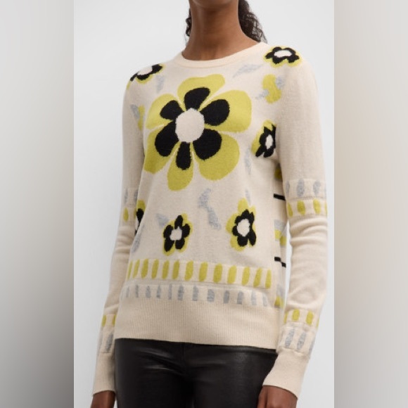 Happy Sheep Sweaters - Happy Sheep Floral Intarsia Wool-Cashmere Sweater